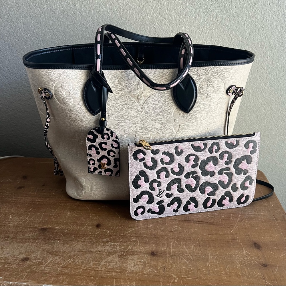 💸 SOLD • Louis Vuitton Wild at Heart Neverfull MM Cream Empreinte